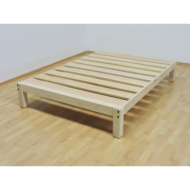 Base Para Cama Matrimonial Muebles GM Tradicional Desarmable Sin Pintar Madera de Pino Estufada