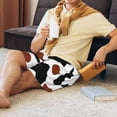 thumbnail image 5 of Balery Brown Black Cow Men's Cotton Knit Pajama Shorts Waistband & Pockets,Short Pajama Pants-Small, 5 of 8