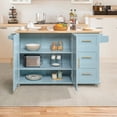 thumbnail image 4 of Naomi Home Eva Kitchen Cart-Color:Light Blue,Top Type:Butcher Block Wood, 4 of 10