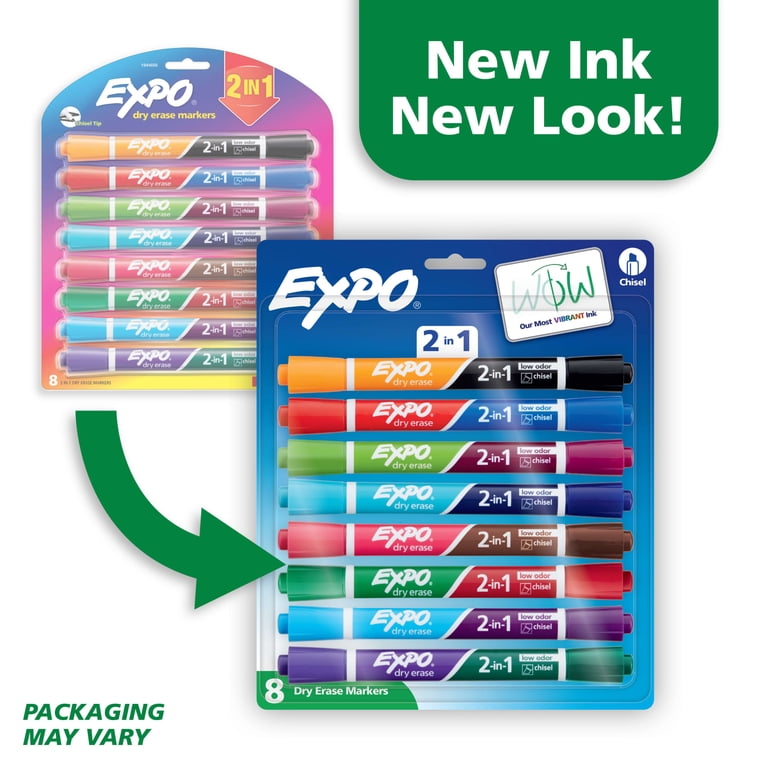 Expo Dual Ended Low Odor Dry Erase Markers, Chisel, 8-Pack photo 2