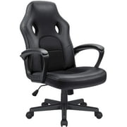 Lacoo Faux Leather Computer Gaming Chair Office Desk Chair with Lumbar Support, Black