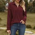 thumbnail image 4 of Womens Casual Fashion Long Sleeve Solid Color Lapel Loose T Shirt Tops Active Loose Tops Women Womens Top Extra Long Loose Fit Short Sleeve Women Medium Women Shirt Workout Shirt Womens Solid Shirt T, 4 of 6