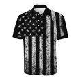 thumbnail image 3 of DDAPJ pyju 4th of July Polos Shirts for Men USA Flag Print Short Sleeve Collared T-shirt Stripes Stars Patriotic Golf Shirts Lightweight Moisture Wicking Casual Sports Tennis Shirt Black M, 3 of 4