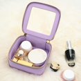 thumbnail image 2 of Bolsa de maquillaje Aveniee Mini de piel sintética Saffiano transparente de color lila, 2 of 7