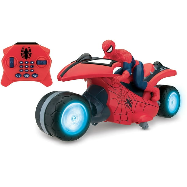 spiderman toy with motorcycle