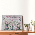 thumbnail image 4 of Farmhouse Flower Bathroom Decor Wall Art Pink Rose Pictures Painting Rustic Floral Canvas Prints Everyday is a New Beginning Modern Artwork Home Decoration for Bathroom Bedroom Office 16"x12", 4 of 6