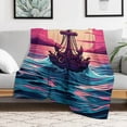 thumbnail image 5 of Anchor with Sailing for Women Men Kids Flannel Throw Blankets Soft Fuzzy Lightweight for Home Decor Couch Bed Sofa, 5 of 8