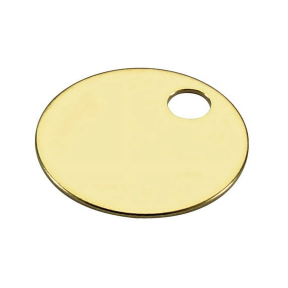 Lucky Line 2601010 Round Brass Tag, 1" (10-Pack)