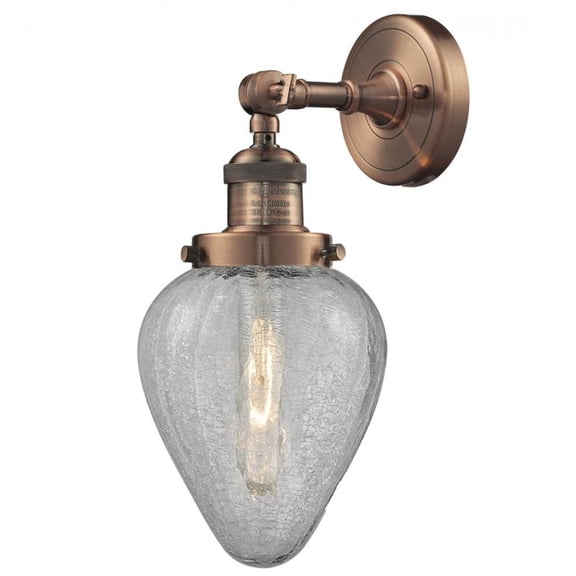 Innovations 203-AC-G165-LED Geneseo 1 Light Sconce part of the Franklin Restoration Collection, Antique Copper