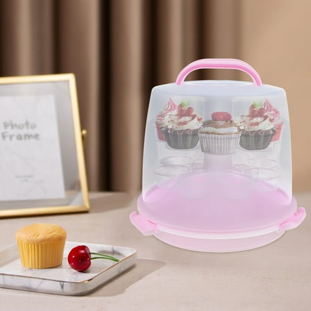 3-Tier Cupcake Transporter Box 24 Cupcake Carrier Cake Carrier Holder Portable