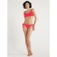 thumbnail image 2 of No Boundaries Women's Crinkle Side Tie Bikini Bottom, Sizes XXS-XXL, 2 of 5
