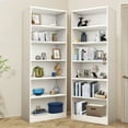 2PK Bookcases Floor Standing 6 Tier Shelves, Modern Storage Bookshelf