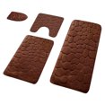 thumbnail image 2 of AuroraX Coffee Bath Rug Mat Set Of 4 Memory Absorbent Non-Slip Backing Quick Dry 2 Pack Bathroom and Toilet Rug with Seat Cushion 19x31 Inch Machine Washable Soft Bohemian Embossed, 2 of 7