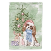 Cavalier Spaniel Tricolor Blenheim Christmas Presents and Tree Flag Canvas House Size