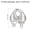 thumbnail image 2 of Uxcell 316 Stainless Steel Wire Rope Clip Clamp for 2mm Diameter Cable, 8 Pack, 2 of 5