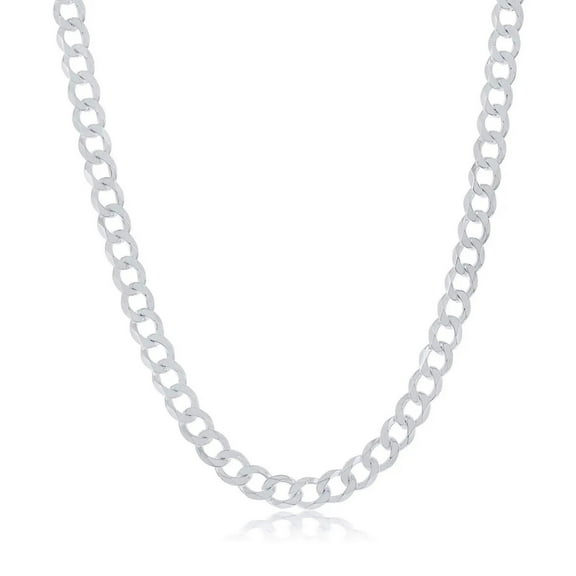 ADIRFINE 925 Solid Sterling Silver 5mm Curb Cuban Link Chain Necklace