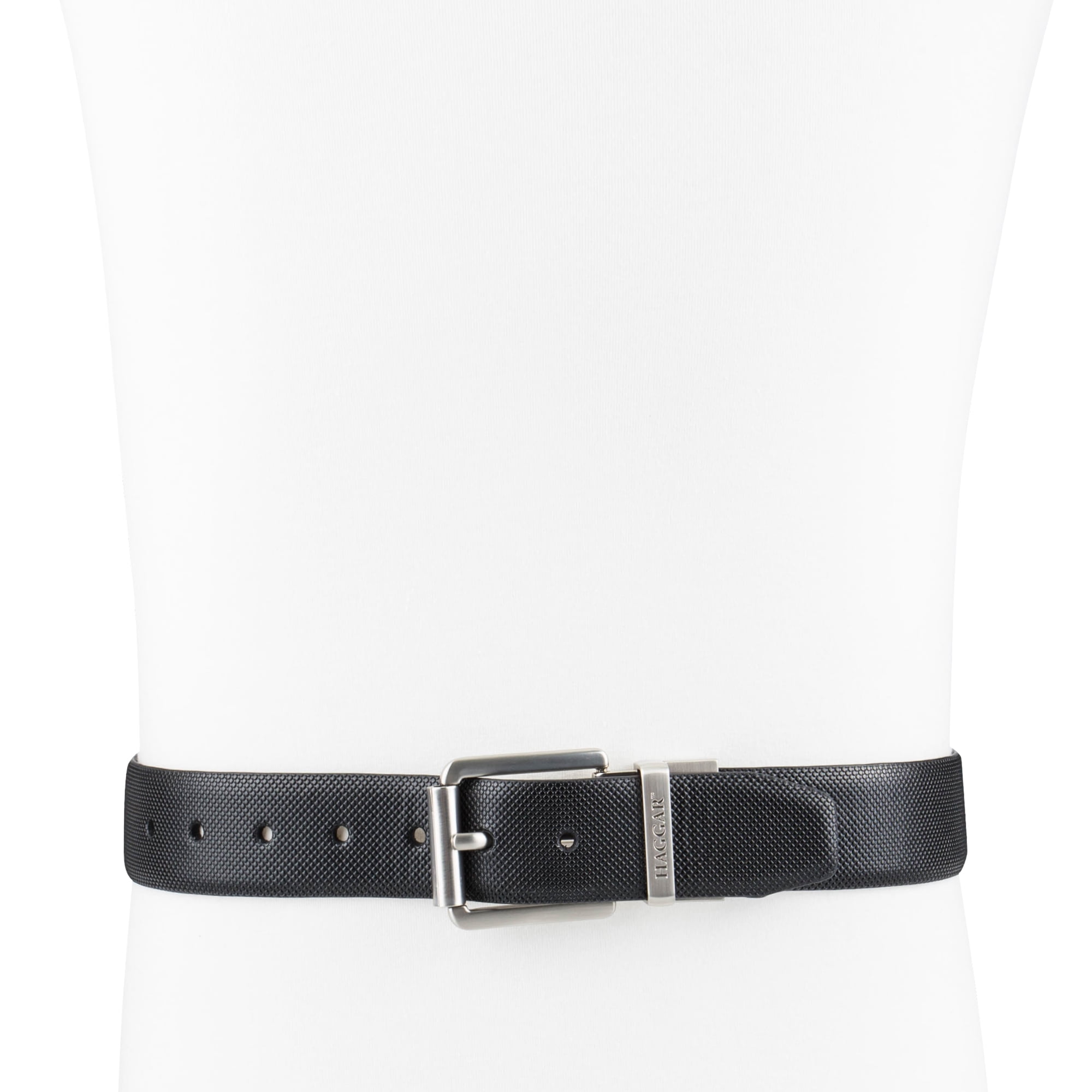 Haggar Men's Textured Reversible Two-in-One Belt