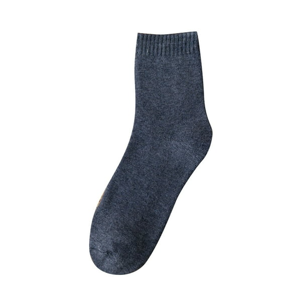 Ukumplol Ankle Socks for Women Crew Socks for Womens Socks in Autumn and Winter Plus Velvet Padded Warm Towel Socks Solid Color Long Cotton Socks Gifts for Women Heated Socks Blue One Size