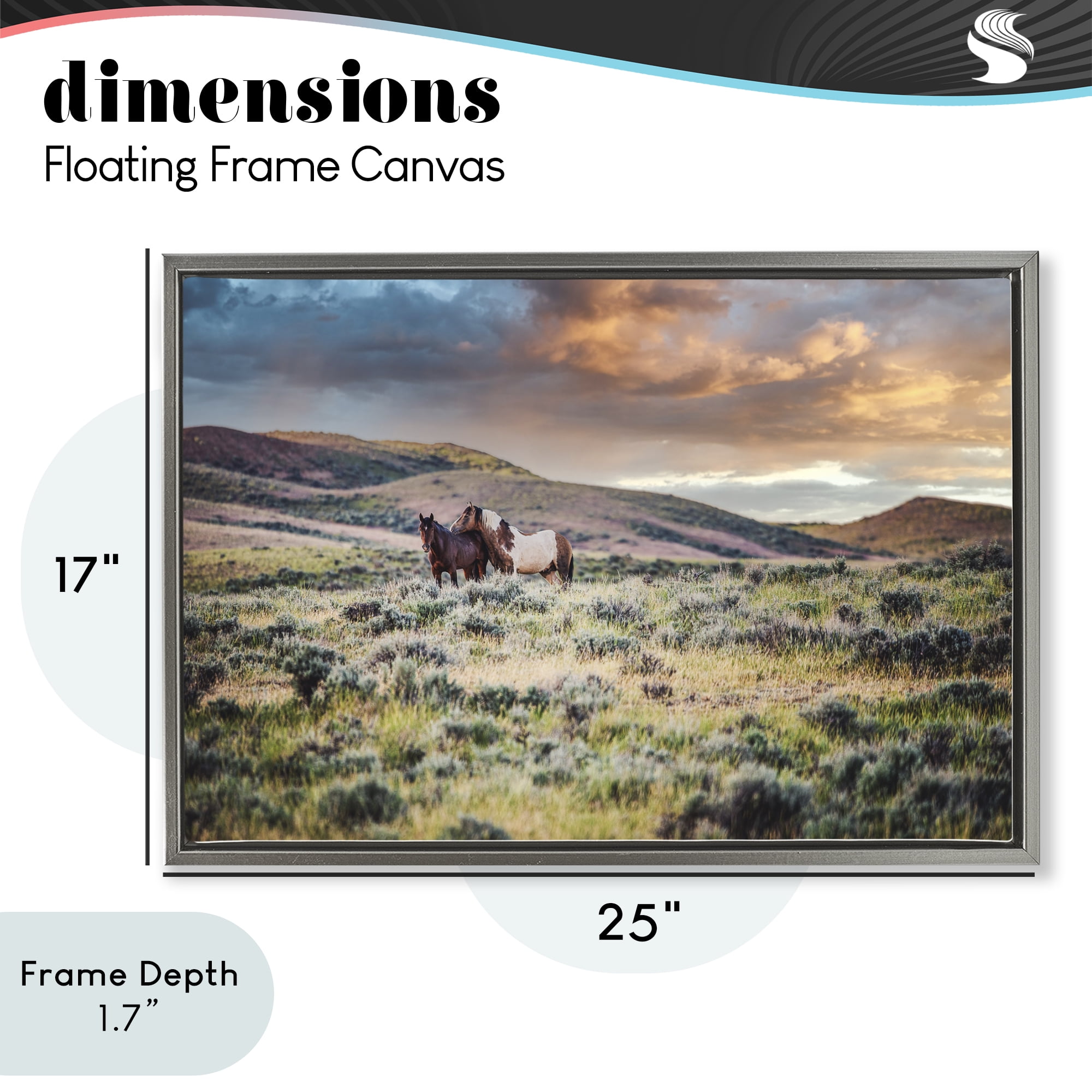 Stupell Industries Stay Close Horses Gray Framed Floater Canvas Wall Art, design by Tim West