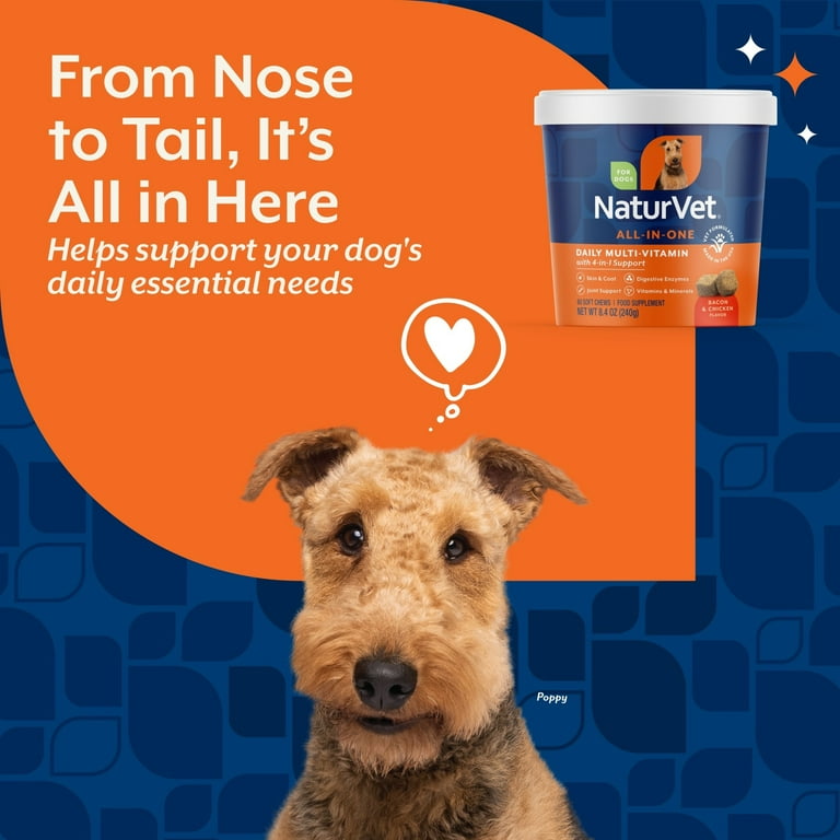 NaturVet All-In-One Dog Multivitamins, Vet Formulated Health