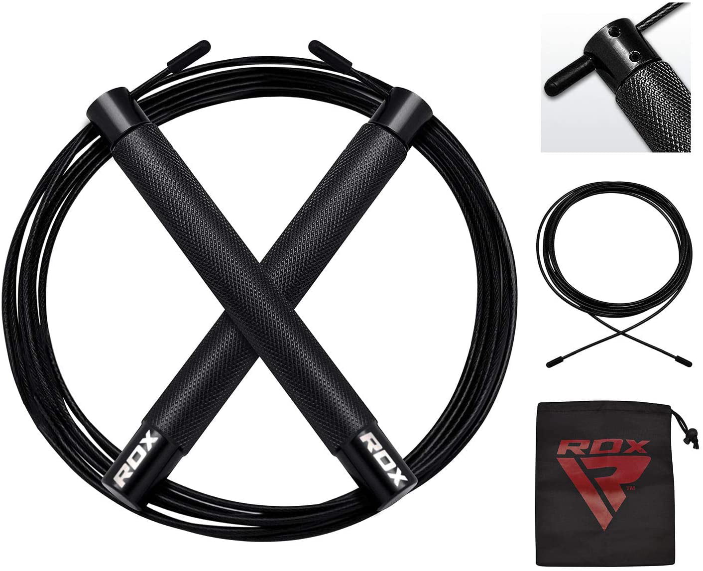 RDX Skipping Rope Adjustable PVC Jump Speed MMA Boxing Lose Gym Weight Gymnastics Fitness Jumping Metal Cable Workout Exercise Training