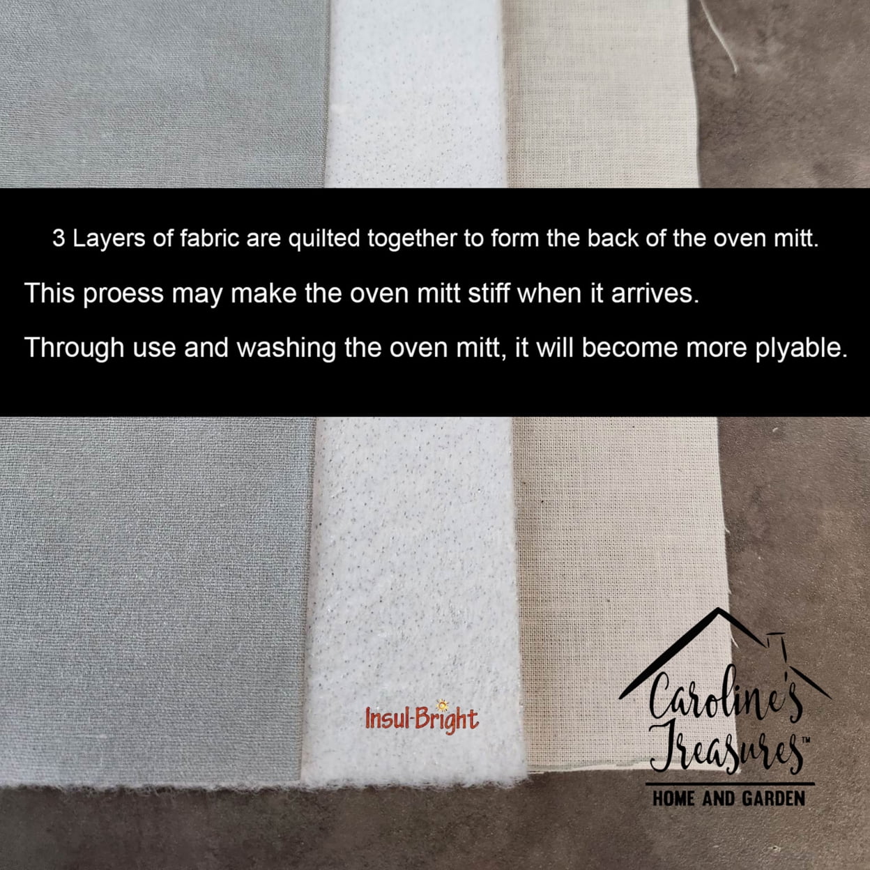 Red and White Wine on Black Oven Mitt