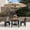 Black, variant on kaleemen 68.9" HDPE Outdoor Dining Table with Umbrella Hole , Never Sagging One-Piece Tabletop with Metal Support Bars for Poolside, Backyard, and Garden - Blue