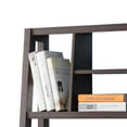 thumbnail image 2 of HomeRoots Decor Wooden Desk with Four Open Shelves on Top, Dark Brown and Black, 2 of 5