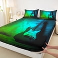 thumbnail image 3 of jejeloiu Electric Guitar Queen Sheet Sets,Music Theme Bed Set For Men Women 4pcs, 3 of 7