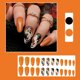 thumbnail image 1 of Uñas postizas con forma de hojas naranjas, decoración de uñas para llevar puesta, parche para uñas, 1 of 9