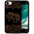 thumbnail image 1 of Case Yard Wooden Case for iPhone-SE Soft TPU Silicone cover Slim Fit Shockproof Wood Protective Phone Cover for Girls Boys Men and Women Supports Wireless Charging Royal Elephant Mandala Design, 1 of 7