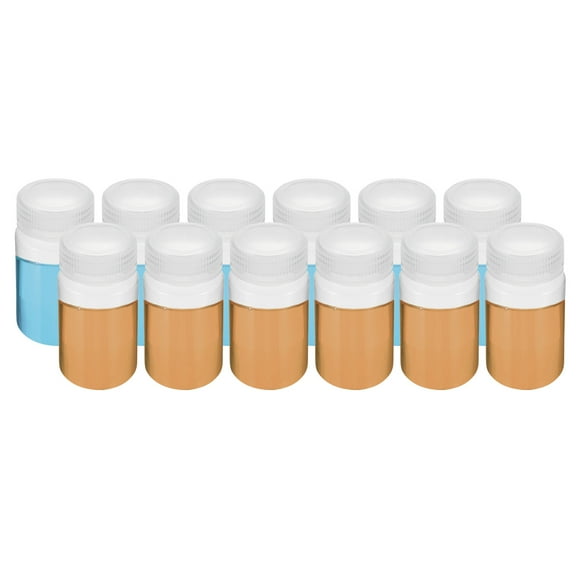 Unique Bargains 12Pcs 125ml Reagent Bottles, PP Wide Mouth Round Bottles with Screw Cap Clear