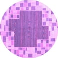 thumbnail image 1 of Ahgly Company Indoor Round Abstract Purple Contemporary Area Rugs, 4' Round, 1 of 4