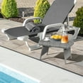 thumbnail image 4 of Gymax Folding Rattan Wicker Coffee Side Table Patio Garden Poolside Yard Outdoor Mix Gray, 4 of 9