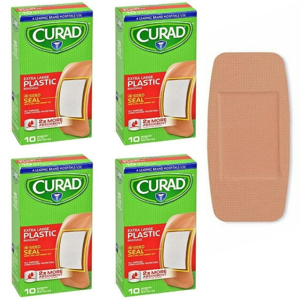 40 Ct Extra Large Antibacterial Bandages Heal Wounds Cut Latex Free