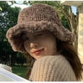 thumbnail image 4 of CoCopeaunts Women Fluffy Fuzzy Bucket Hat Fashion Plush Fisherman Hat Winter Warm Fleece Bucket Hat Winter Outdoor Fisherman Hat, 4 of 4
