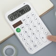 thumbnail image 3 of bestolf Desktop Calculator Solar Powered Battery Operated 12 Digits Round Buttons Large LCD Display Finance Student Calculator Office Supplies, 3 of 8