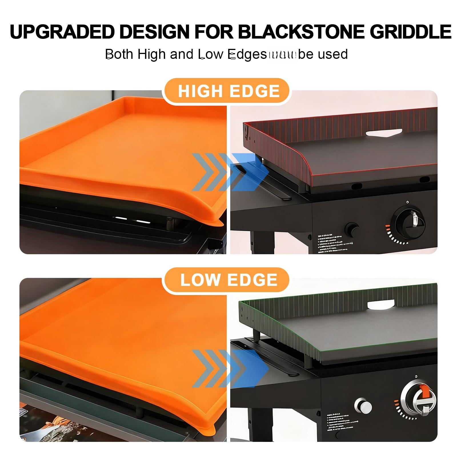 Full-edge 36" Silicone Griddle Cover  With 16" Spatula Mat And Grease Cup Liners Compatible Blackstone All-season Outdoor Protection Combination