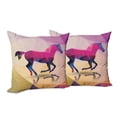 thumbnail image 6 of Ambesonne Abstract Throw Pillow Cover 2 Pack, Geometric Horse Animal, 16", Cream Pink Purple, 6 of 6