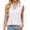 White, variant on Venzia Women's Sleeveless Button Down Collared Blouse Loose Fit Casual Solid Color V-Neck Tank Top For Summer,XL