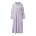 thumbnail image 4 of Prolriy Robe à Manches Longues pour Femmes Robe Décontractée Solide en Peluche à Capuche Robe Ample avec Poche Robe Chandail Robe Chandails Robes pour Femmes Violet G, 4 of 4