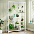 thumbnail image 1 of Tribesigns 5-Tier Tall Indoor Plant Stand, 70.9" Metal Plant Shelf, Display Rack for Indoor, White, 1 of 5