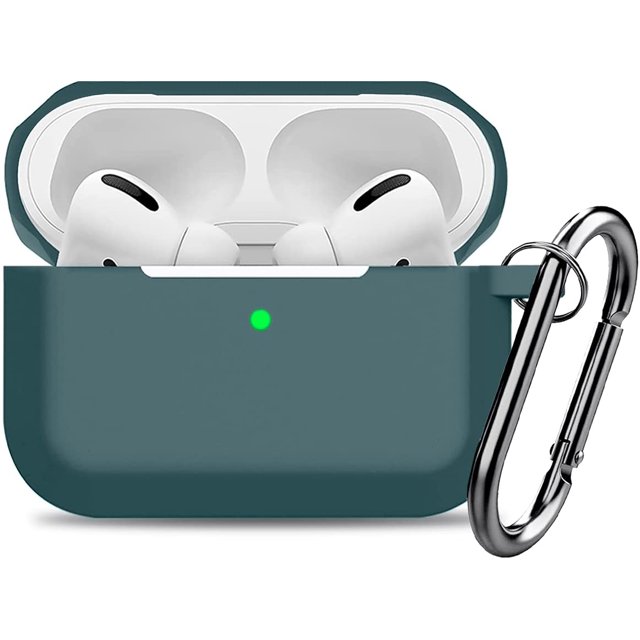Compatible AirPods Pro Case Cover Silicone Protective Case Skin for Apple Airpod Pro 2019 (Front LED Visible) Black