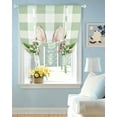 thumbnail image 2 of Sage Green Plaid Tie Up Curtains for Window, Thermal Insulated Balloon Shade Adjustable Rod Pocket Curtains Valance Panels for Kitchen Bathroom Cafe 42 x 54 Easter, 2 of 6