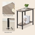 thumbnail image 6 of Wedge End Table, Recliner Wedge Side Table with Storage, Industrial Triangle Accent Table for Small Space, Corner, Living Room, Apartment, Greige BG64BZ01G1, 6 of 7
