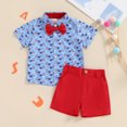 thumbnail image 2 of Okbabeha Baby Boy 4th of July Summer Clothes Outfit Short Sleeve T Shirt Top and Shorts Set Toddler Boy Outfits, 2 of 8