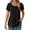 Black, variant on Tiqkatyck Womens Tops Clearance, Womens Solid Color Casual Round Neck Pleated Line Chest Petal Short Sleeve T Shirt Top Blouse T Shirts for Women Dress Tops for Women Beige Shirt L