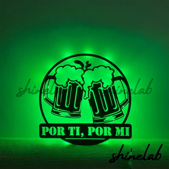 Shinelab Beer Bar Metal Sign, Custom Bar Club Name LED Wall Art, Shop n Home Decor 8153