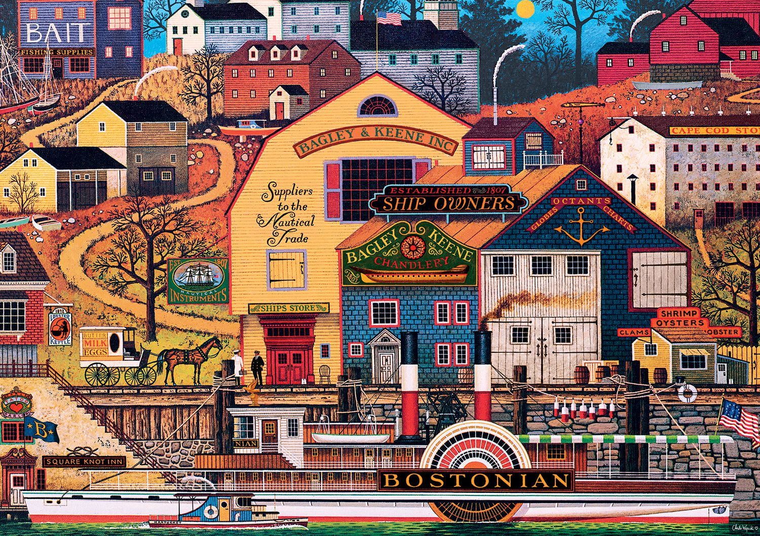 Buffalo Games Large Pieces Charles Wysocki The Bostonian 300 Piece Jigsaw Puzzle