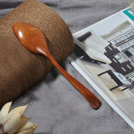 

TKing Fashion Wooden Spoon Fork Bamboo Kitchen Cooking Utensil Tools Soup-Teaspoon Tableware - Brown